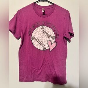 Bella Canvas Magenta Baseball Heart Tee
